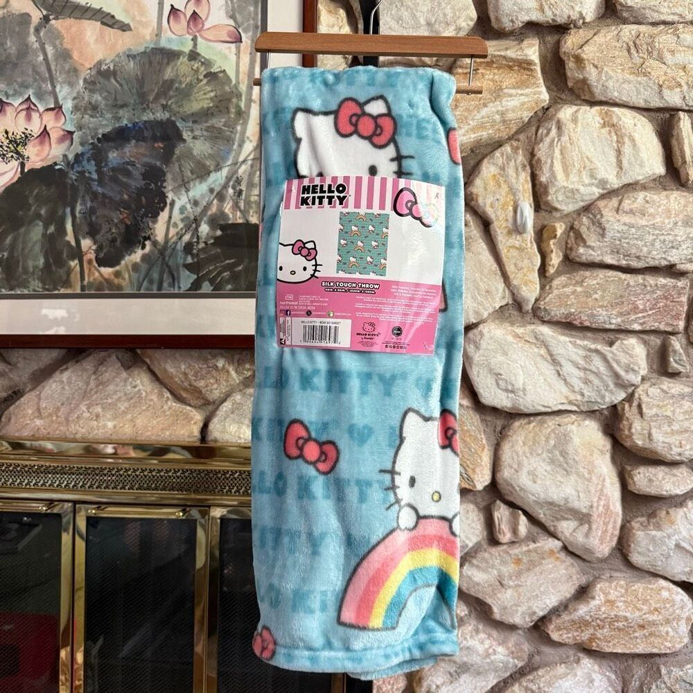 hello Kitty rainbow throw blanket -smaller size.